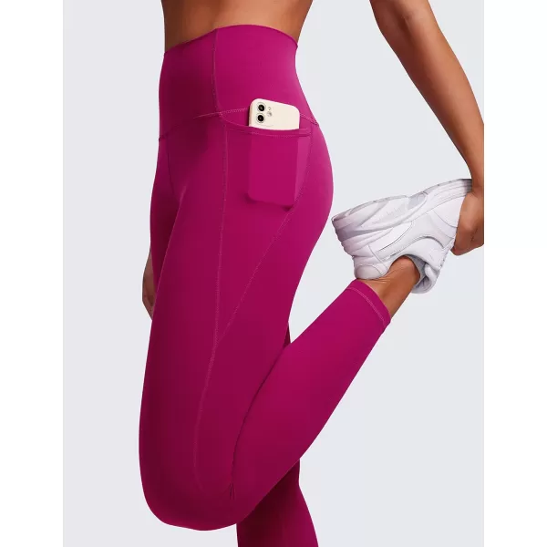 CRZ YOGA Womens Butterluxe Workout Leggings 25  28  High Waisted Gym Yoga Pants with Pockets Buttery Soft28 inches Magenta Purple