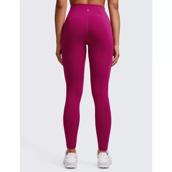 CRZ YOGA Womens Butterluxe Workout Leggings 25  28  High Waisted Gym Yoga Pants with Pockets Buttery Soft28 inches Magenta Purple