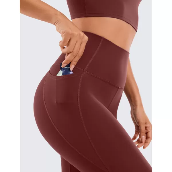 CRZ YOGA Womens Butterluxe Workout Leggings 25  28  High Waisted Gym Yoga Pants with Pockets Buttery Soft28 inches Noctilucence Red