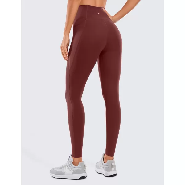 CRZ YOGA Womens Butterluxe Workout Leggings 25  28  High Waisted Gym Yoga Pants with Pockets Buttery Soft28 inches Noctilucence Red