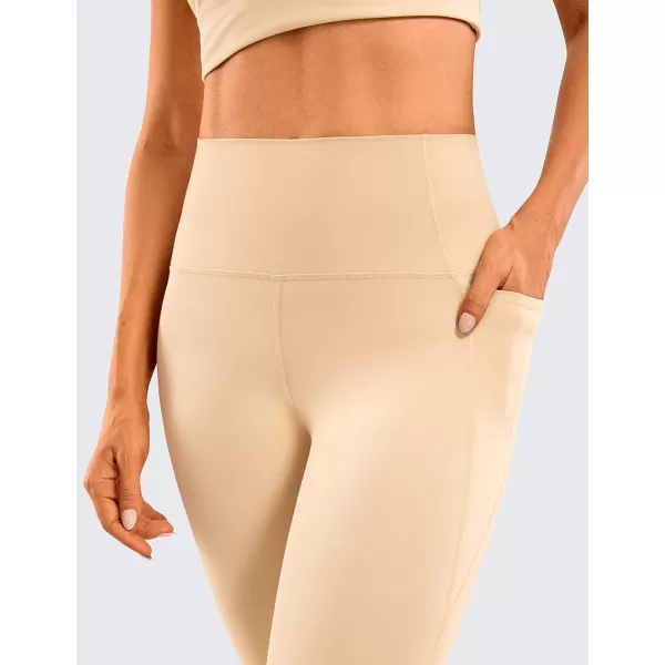 CRZ YOGA Womens Butterluxe Workout Leggings 25  28  High Waisted Gym Yoga Pants with Pockets Buttery Soft28 inches Tan Milkshake