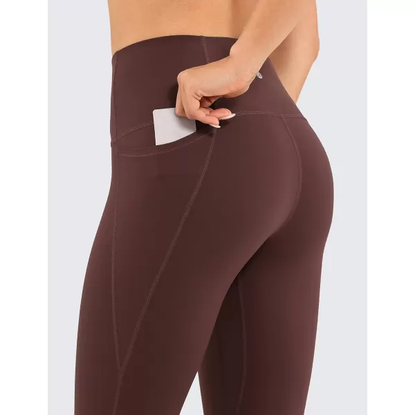 CRZ YOGA Womens Butterluxe Workout Leggings 25  28  High Waisted Gym Yoga Pants with Pockets Buttery Soft28 inches Taupe