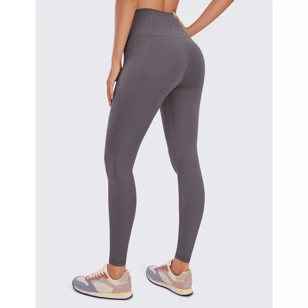 CRZ YOGA Womens Butterluxe Workout Leggings 25  28  High Waisted Gym Yoga Pants with Pockets Buttery Soft28 inches Tornado Grey