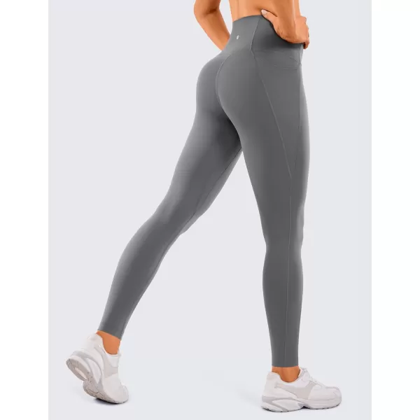 CRZ YOGA Womens Butterluxe Workout Leggings 28 Inches  High Waisted Gym Yoga Pants with Pockets Running Buttery Soft28 inches Lava Smoke Grey