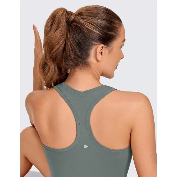 CRZ YOGA Womens Butterluxe Workout Tank Tops Racerback Tank Yoga Sleeveless Top Camisole Athletic Gym ShirtGrey Sage