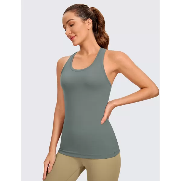 CRZ YOGA Womens Butterluxe Workout Tank Tops Racerback Tank Yoga Sleeveless Top Camisole Athletic Gym ShirtGrey Sage