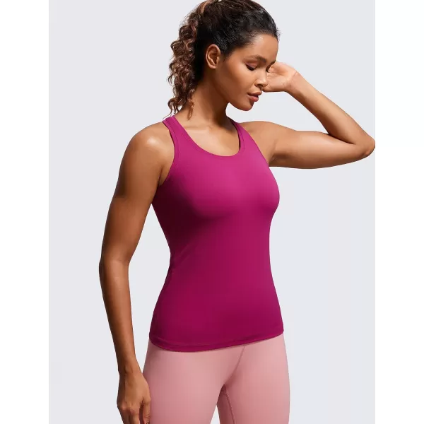 CRZ YOGA Womens Butterluxe Workout Tank Tops Racerback Tank Yoga Sleeveless Top Camisole Athletic Gym ShirtMagenta Purple