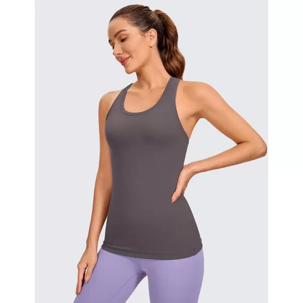 CRZ YOGA Womens Butterluxe Workout Tank Tops Racerback Tank Yoga Sleeveless Top Camisole Athletic Gym ShirtTornado Grey