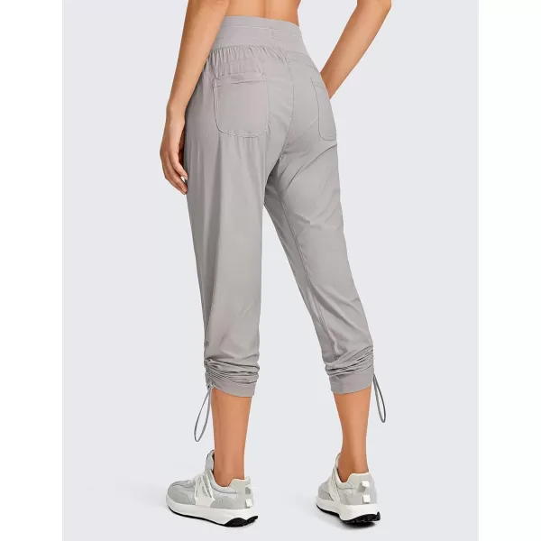 CRZ YOGA Womens Casual 78 Pants 2527  Lightweight Workout Outdoor Athletic Track Travel Lounge Joggers Pockets25 Inseam Dark Chrome