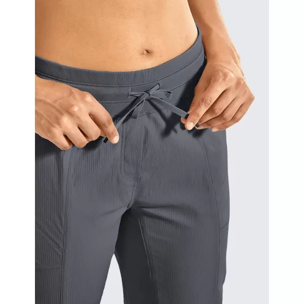 CRZ YOGA Womens Casual 78 Pants 2527  Lightweight Workout Outdoor Athletic Track Travel Lounge Joggers Pockets25 Inseam Ink Gray