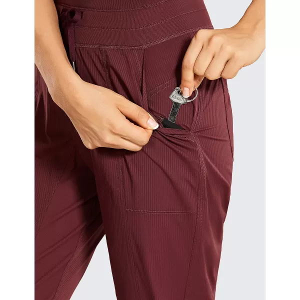 CRZ YOGA Womens Casual 78 Pants 2527  Lightweight Workout Outdoor Athletic Track Travel Lounge Joggers Pockets25 Inseam Noctilucence Red