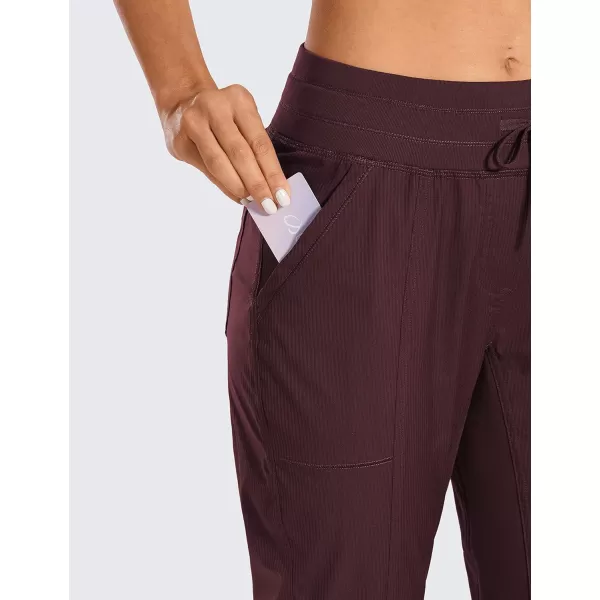 CRZ YOGA Womens Casual 78 Pants 2527  Lightweight Workout Outdoor Athletic Track Travel Lounge Joggers Pockets25 Inseam Noctilucence Red