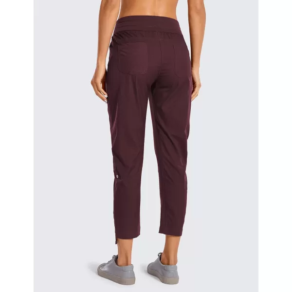 CRZ YOGA Womens Casual 78 Pants 2527  Lightweight Workout Outdoor Athletic Track Travel Lounge Joggers Pockets25 Inseam Noctilucence Red