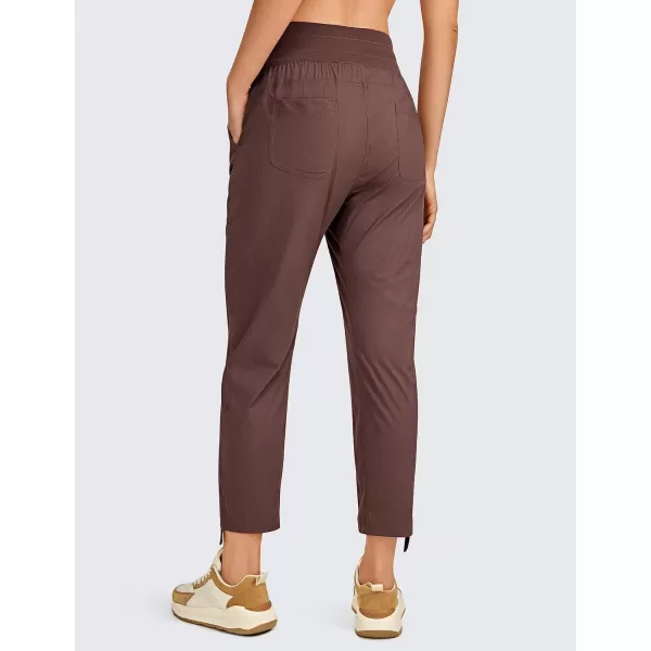 CRZ YOGA Womens Casual 78 Pants 2527  Lightweight Workout Outdoor Athletic Track Travel Lounge Joggers Pockets25 Inseam Taupe