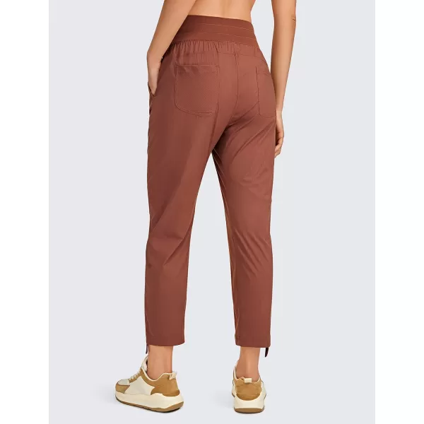 CRZ YOGA Womens Casual 78 Pants 2527  Lightweight Workout Outdoor Athletic Track Travel Lounge Joggers Pockets25 Inseam The Cognac Brown