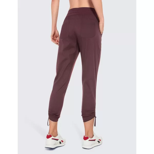 CRZ YOGA Womens Casual 78 Pants 2527  Lightweight Workout Outdoor Athletic Track Travel Lounge Joggers Pockets27 Inseam Dark Russet