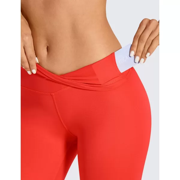 CRZ YOGA Womens Compression Workout Leggings 252825 inches Dark Red