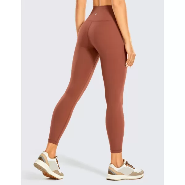 CRZ YOGA Womens Compression Workout Leggings 252825 inches The Cognac Brown