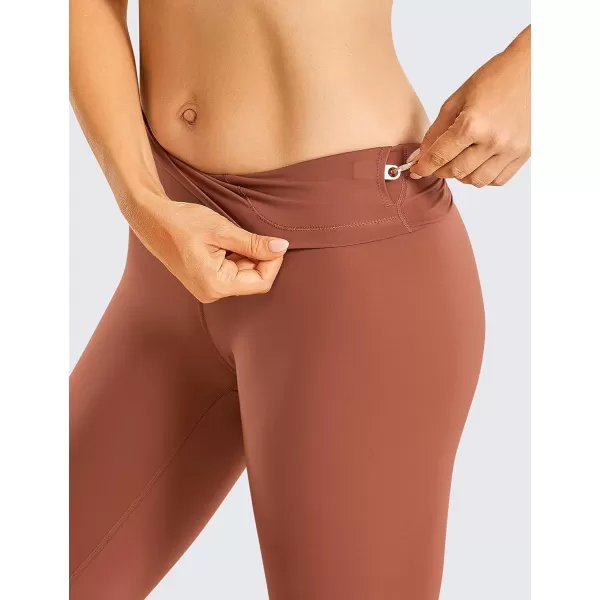 CRZ YOGA Womens Compression Workout Leggings 252828 inches The Cognac Brown