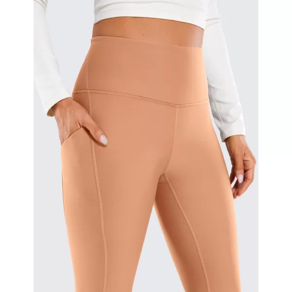 CRZ YOGA Womens Fleece Lined Leggings with Pockets 265  Winter Thermal Warm Soft Water Resistant Casual Lounge Pants265 Height 52  56 Mocha Mousse