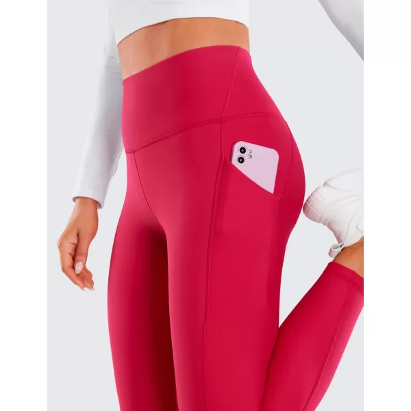 CRZ YOGA Womens Fleece Lined Leggings with Pockets 265  Winter Thermal Warm Soft Water Resistant Casual Lounge Pants265 Height 52  56 Viva Magenta