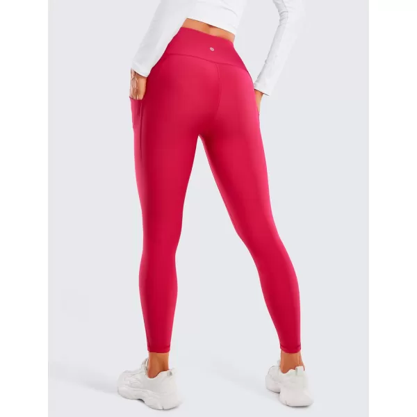 CRZ YOGA Womens Fleece Lined Leggings with Pockets 265  Winter Thermal Warm Soft Water Resistant Casual Lounge Pants265 Height 52  56 Viva Magenta