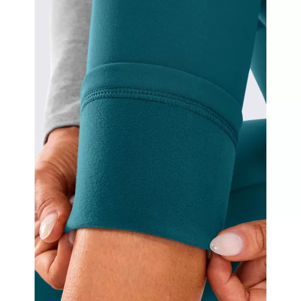 CRZ YOGA Womens Fleece Lined Soft Leggings 265  High Waist Thermal Winter Warm Water Resistant Casual Lounge Yoga Pants265 Height 52  56 Green Jade