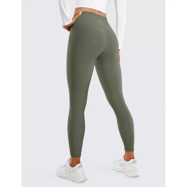 CRZ YOGA Womens Fleece Lined Soft Leggings 265  High Waist Thermal Winter Warm Water Resistant Casual Lounge Yoga Pants265 Height 52  56 Light Army Green