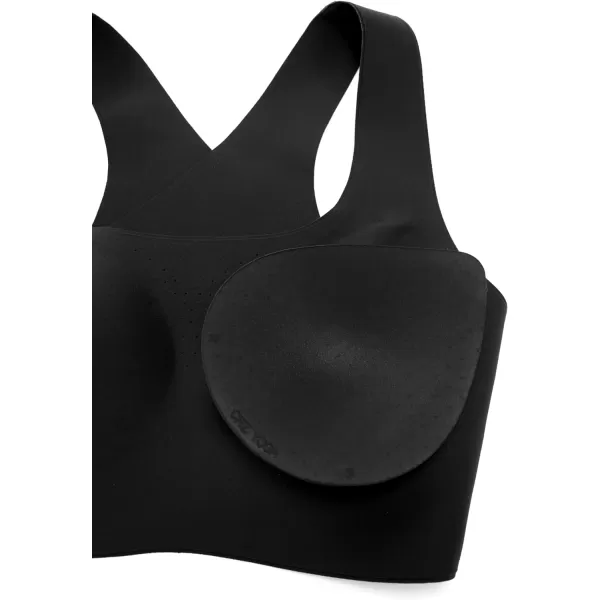 CRZ YOGA Womens Flex Sculpt Racerback Sports Bra  U Neck Medium Impact Padded Wireless Workout Bra Gym Crop TopBlack