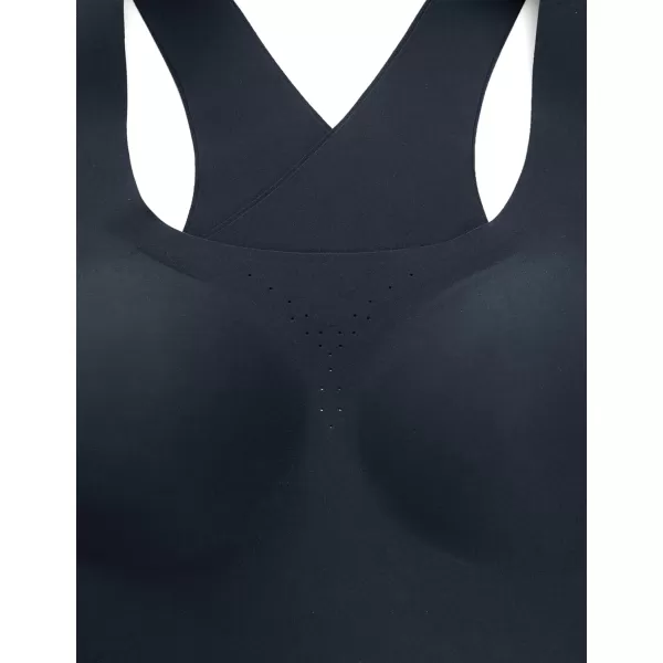 CRZ YOGA Womens Flex Sculpt Racerback Sports Bra  U Neck Medium Impact Padded Wireless Workout Bra Gym Crop TopTrue Navy