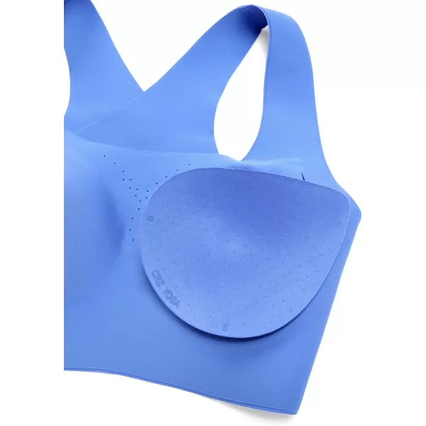 CRZ YOGA Womens Flex Sculpt Racerback Sports Bra  U Neck Medium Impact Padded Wireless Workout Bra Gym Crop TopWild Indigo