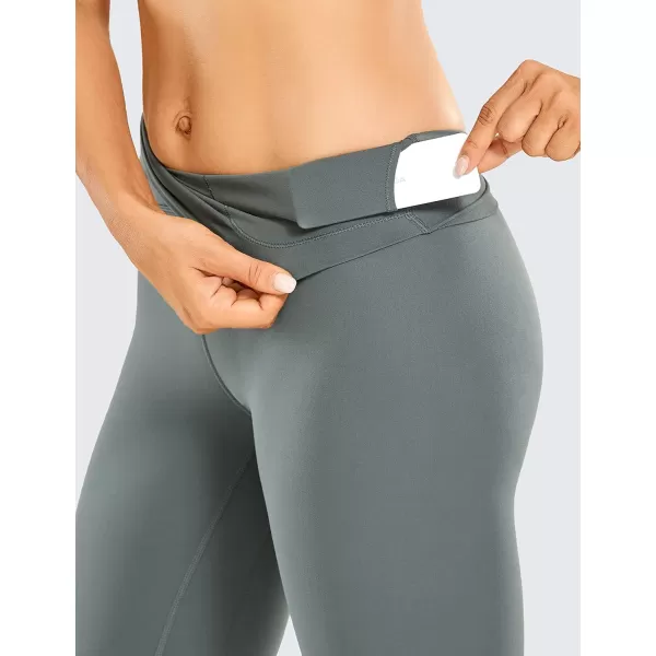 CRZ YOGA Womens High Waisted Brushed Comfort Leggings 28  Naked Feeling SoftGrey Sage