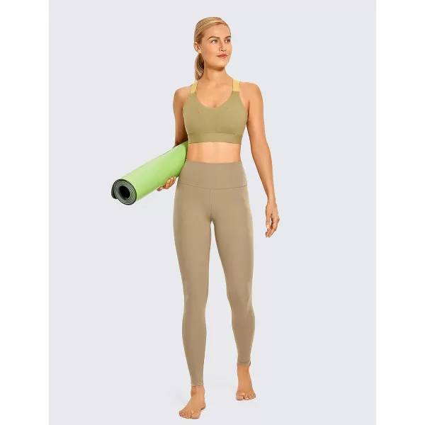 CRZ YOGA Womens High Waisted Brushed Comfort Leggings 28  Naked Feeling SoftKhaki Fog