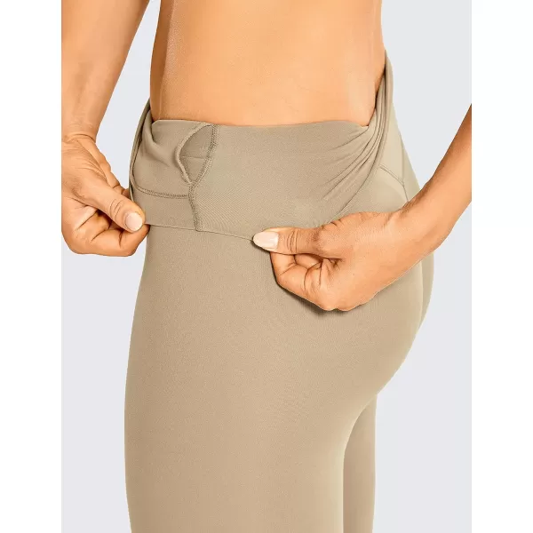CRZ YOGA Womens High Waisted Brushed Comfort Leggings 28  Naked Feeling SoftKhaki Fog