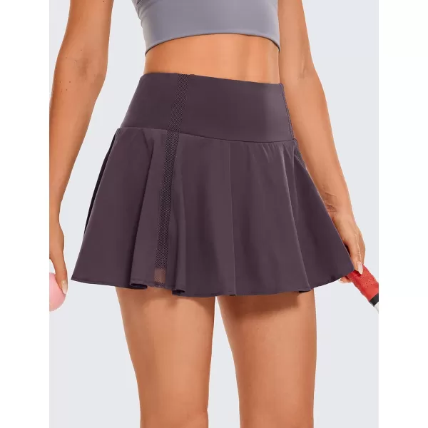 CRZ YOGA Womens High Waisted Pleated Tennis Skirts Lightweight Athletic Workout Running Sports Golf Skorts with PocketsArctic Plum