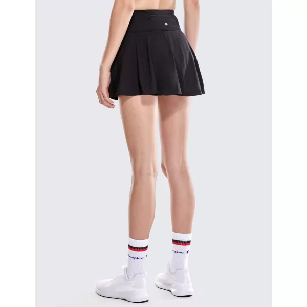 CRZ YOGA Womens High Waisted Pleated Tennis Skirts Lightweight Athletic Workout Running Sports Golf Skorts with PocketsBlack