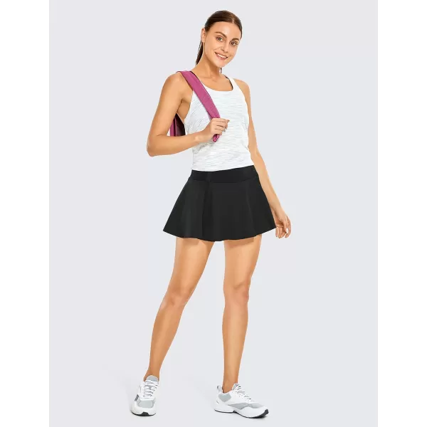 CRZ YOGA Womens High Waisted Pleated Tennis Skirts Lightweight Athletic Workout Running Sports Golf Skorts with PocketsBlack