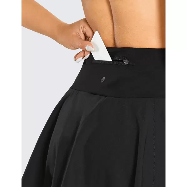 CRZ YOGA Womens High Waisted Pleated Tennis Skirts Lightweight Athletic Workout Running Sports Golf Skorts with PocketsBlack