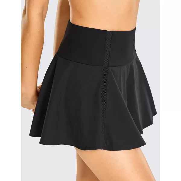 CRZ YOGA Womens High Waisted Pleated Tennis Skirts Lightweight Athletic Workout Running Sports Golf Skorts with PocketsBlack