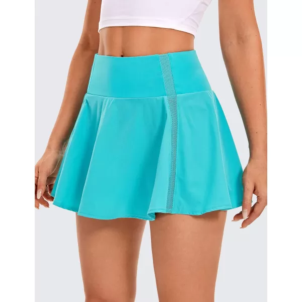 CRZ YOGA Womens High Waisted Pleated Tennis Skirts Lightweight Athletic Workout Running Sports Golf Skorts with PocketsHoliday Blue