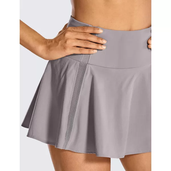 CRZ YOGA Womens High Waisted Pleated Tennis Skirts Lightweight Athletic Workout Running Sports Golf Skorts with PocketsLunar Rock