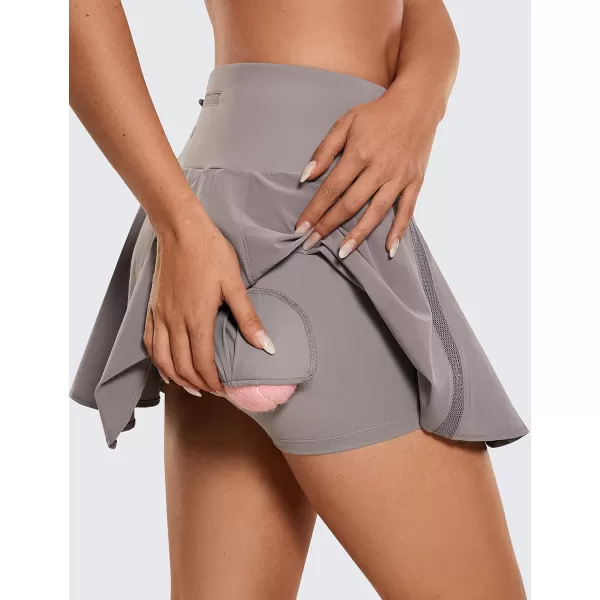 CRZ YOGA Womens High Waisted Pleated Tennis Skirts Lightweight Athletic Workout Running Sports Golf Skorts with PocketsLunar Rock