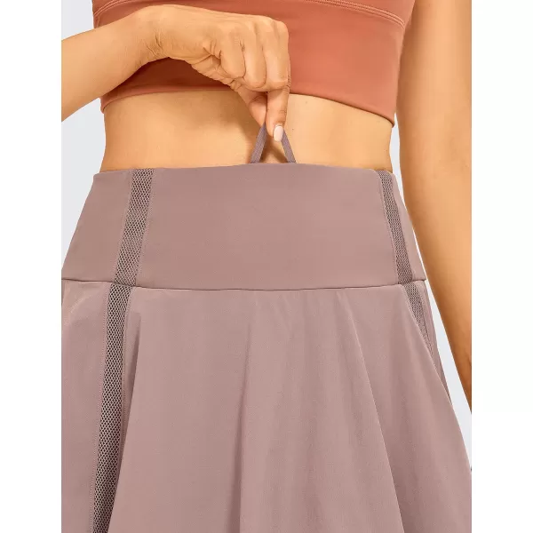 CRZ YOGA Womens High Waisted Pleated Tennis Skirts Lightweight Athletic Workout Running Sports Golf Skorts with PocketsMineral Brown