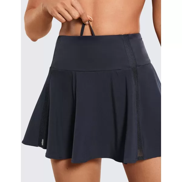 CRZ YOGA Womens High Waisted Pleated Tennis Skirts Lightweight Athletic Workout Running Sports Golf Skorts with PocketsNavy