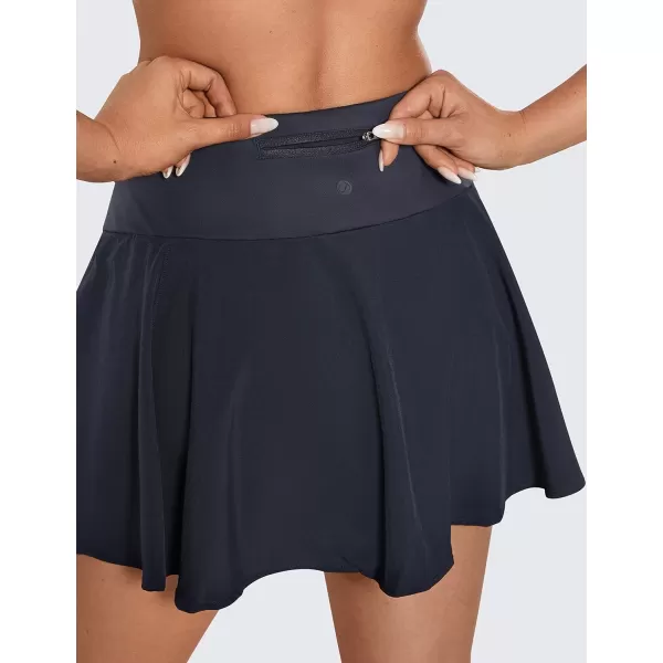 CRZ YOGA Womens High Waisted Pleated Tennis Skirts Lightweight Athletic Workout Running Sports Golf Skorts with PocketsNavy