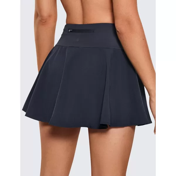 CRZ YOGA Womens High Waisted Pleated Tennis Skirts Lightweight Athletic Workout Running Sports Golf Skorts with PocketsNavy