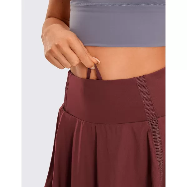 CRZ YOGA Womens High Waisted Pleated Tennis Skirts Lightweight Athletic Workout Running Sports Golf Skorts with PocketsNoctilucence Red