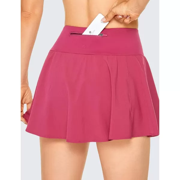 CRZ YOGA Womens High Waisted Pleated Tennis Skirts Lightweight Athletic Workout Running Sports Golf Skorts with PocketsThe Dark Purple