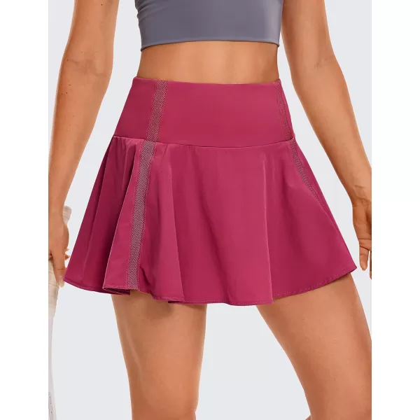 CRZ YOGA Womens High Waisted Pleated Tennis Skirts Lightweight Athletic Workout Running Sports Golf Skorts with PocketsThe Dark Purple