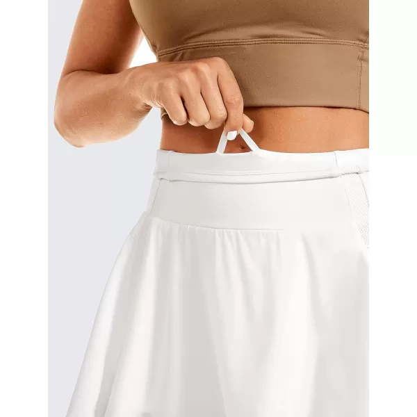 CRZ YOGA Womens High Waisted Pleated Tennis Skirts Lightweight Athletic Workout Running Sports Golf Skorts with PocketsWhite